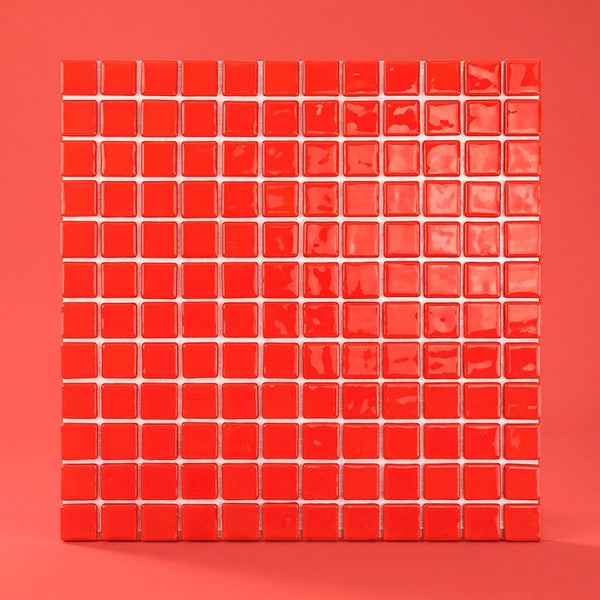 Quadratische Mosaikfliesen auf einem Netzverbund zur einfachen Verlegung