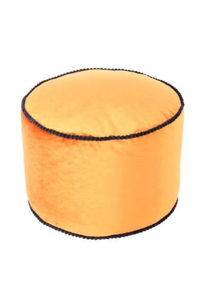 Pouf Hocker samtweich, orientalisches Design Bronze Rund Ø 47 cm