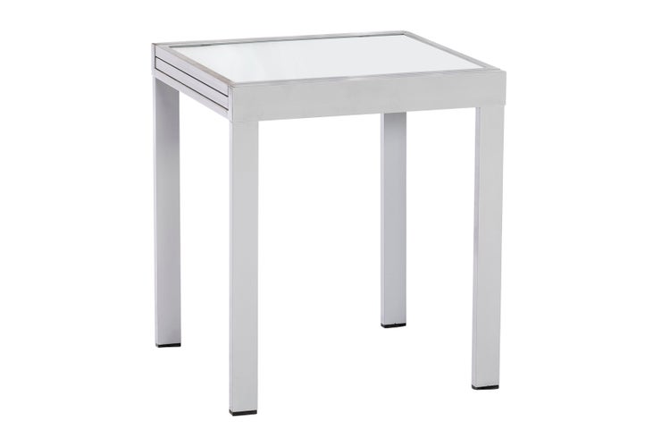 Balkonausziehtisch, 65 (130) x 65 cm, silber/matt