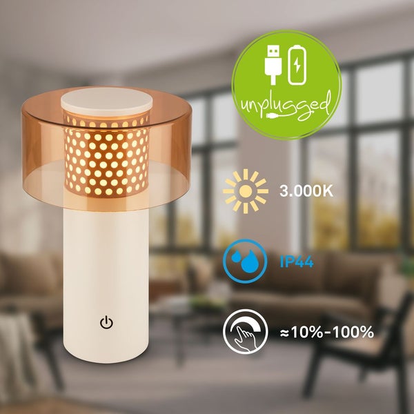 LED Tischlampe Akku LED Tischleuchte Kabellos Dimmbar Touch Outdoor Warmweiß