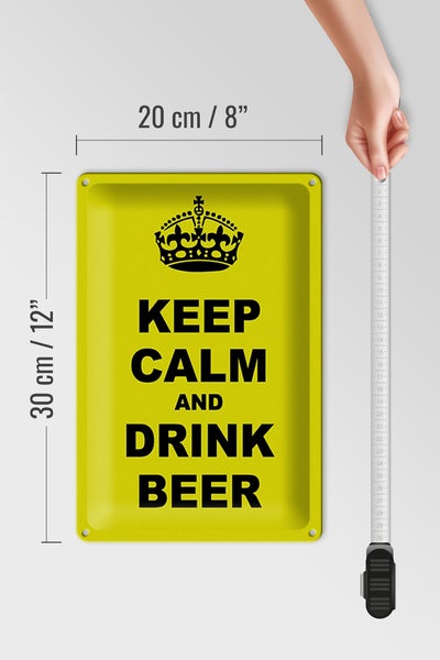Blechschild Spruch 20x30cm keep calm and drink beer