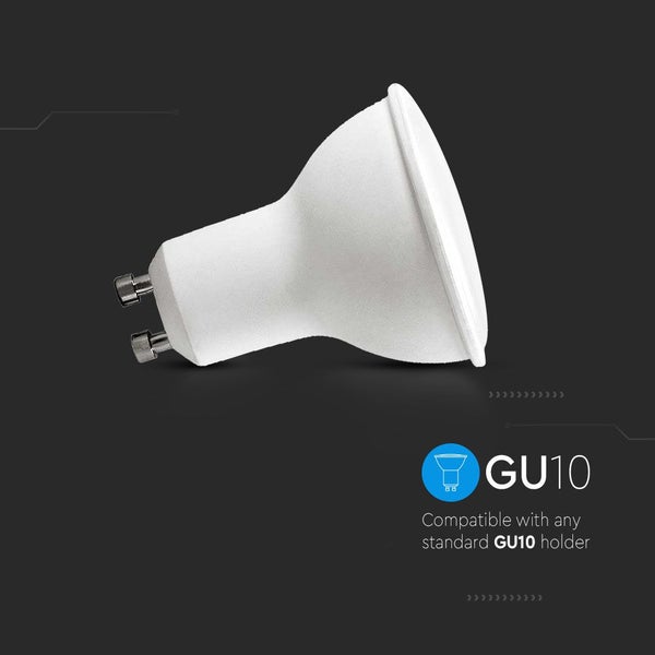 GU10 LED Leuchtmittel, kompatibel mit Standard GU10 Fassungen.