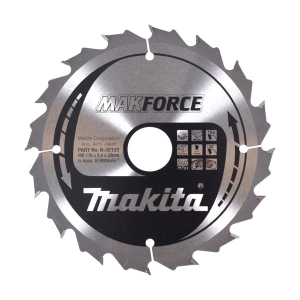 Makita Makforce Sägeblatt für Holz, 170 x 2,4 x 30 Millimeter