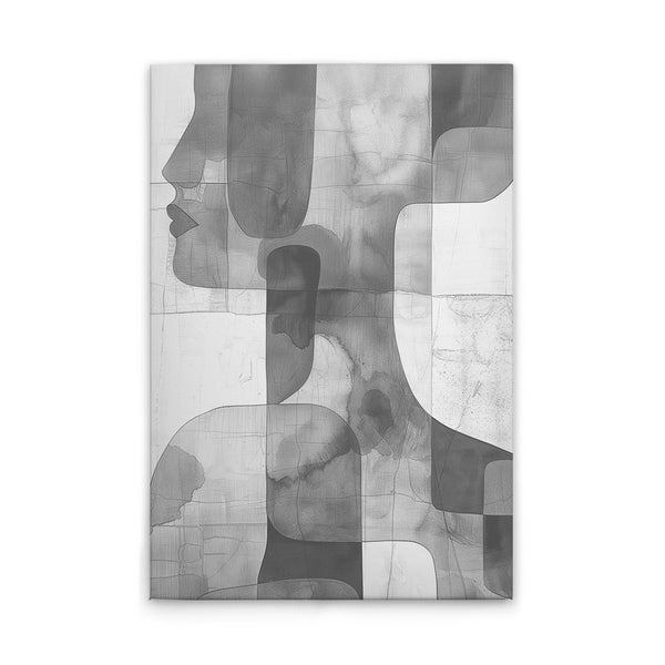 Abstraktes Leinwandbild mit Gesichtsprofil