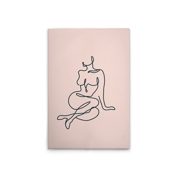 Illustration einer sitzenden Frau als Leinwandbild