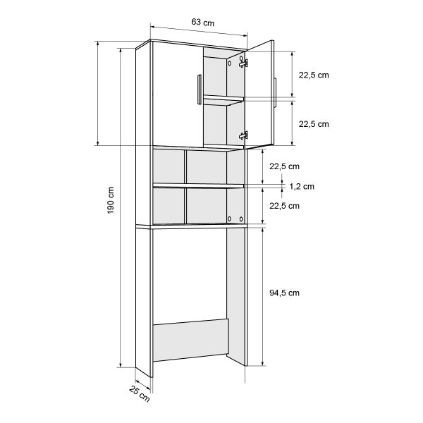 ML-Design Badmöbel-Set 4-teilig Badezimmermöbel Set Badmöbel Komplettset, Spiegelschrank Waschtisch mit Unterschrank Hochschrank Waschmaschinenschrank Badezimmerschrank, Modern Weiß Holz viel Stauraum