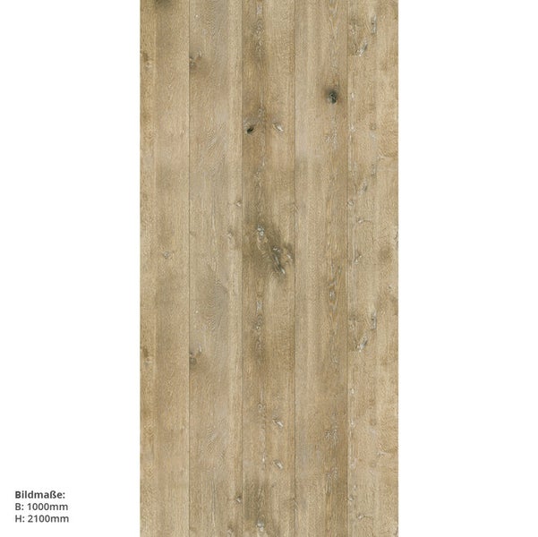 Eiche gekalkt, 100x210cm, fugenlose Wandpaneele aus Alu-Verbund 3mm, Duschrückwand