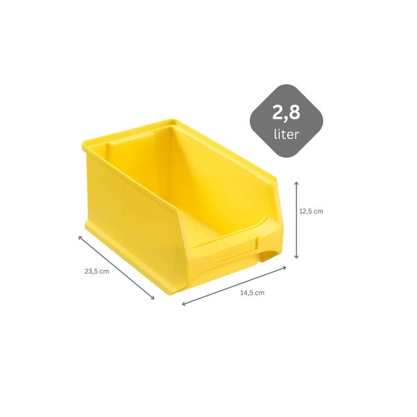 PROREGAL Trägersystem Graue Systemplatte mit 18 x Gelben Sichtlagerboxen 3.0 Maße H x B 50 x 100 cm Sichtlagerbox Sichtlagerbehälter