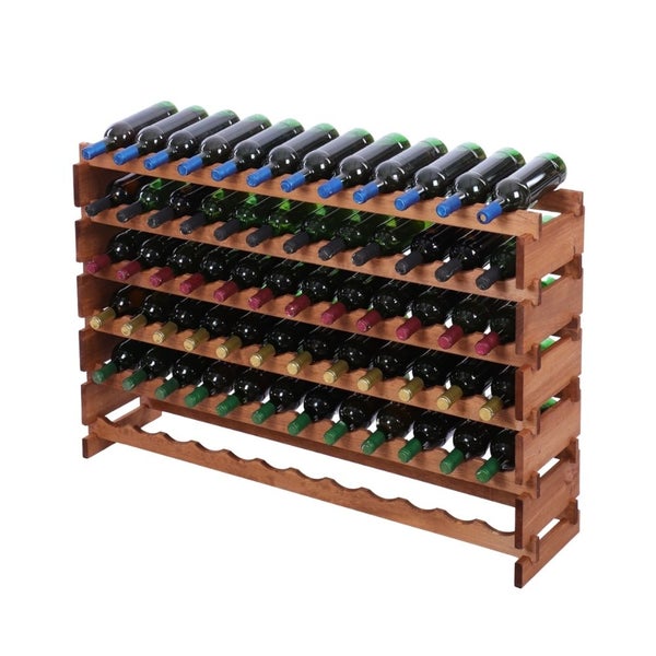 Weinregal VINOTECA FLEX PRO HxBxT 79x123x28cm 72 Flaschen auf 6 Ebenen Massives Kiefernholz Braun geölt