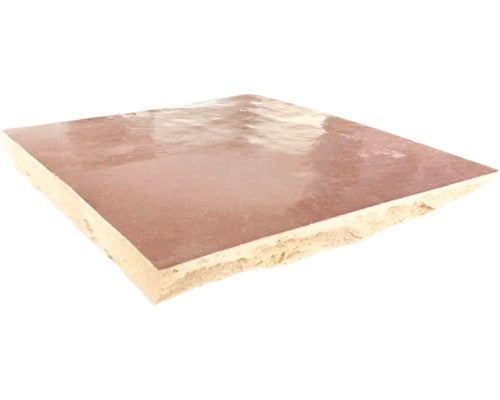 Handgefertigte Wandfliese Zellige Alhambra 12 Vieux Rose 10x10cm glänzend