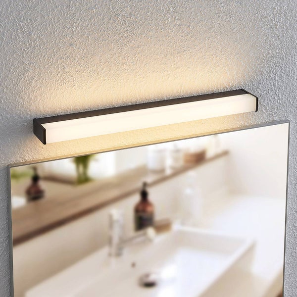 Lindby LED Wandleuchte, Wandlampe Bad Ulisan (spritzwassergeschützt (Modern) in Schwarz aus Aluminium (1 flammig ) - Wandleuchten Spiegelleuchte Badezimmer Wandbeleuchtung Badezimmerleuchte