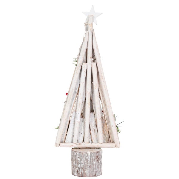 Dekorativer Weihnachtsbaum aus Holz mit Stern