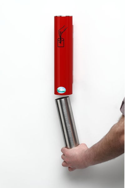 PROREGAL Robuster Sicherheitsascher Verschließbar Keine Lange Rauchbelästigung 0,6 Liter HxBxT 30 x 10 x 10 cm Verzinkter Stahl Rot