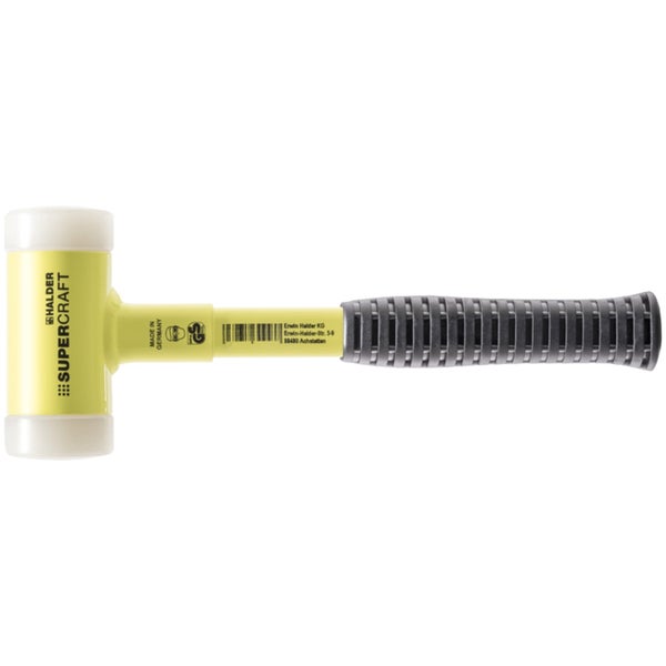 Schonhammer mit gelbem Stiel und schwarzem Griff