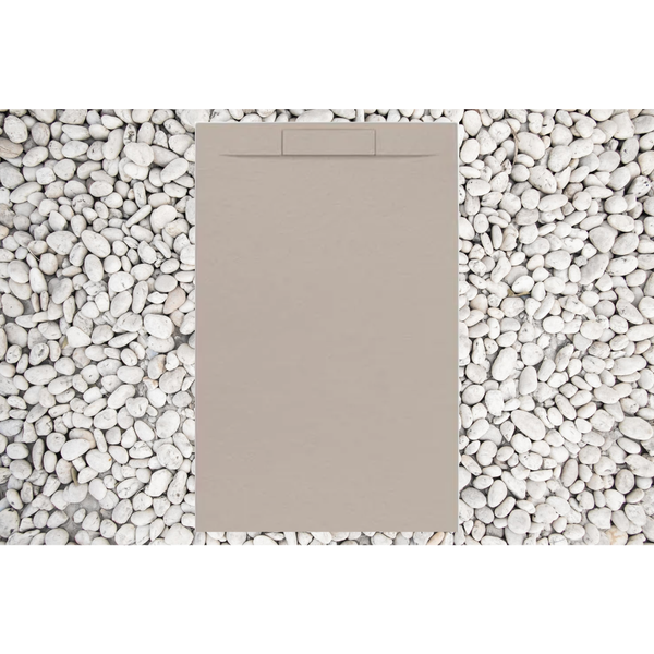 Duschwanne 80X100 cm Mokka RAL 1019 Vulcano Line PLUS aus Harz und Marmorpulver mit Seitengitter AUS MARMORESINA - FRASCIO