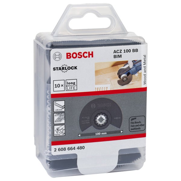 Bosch ACZ 100 BB BIM Multifunktionswerkzeug Sägeblatt Set, 10 Stück