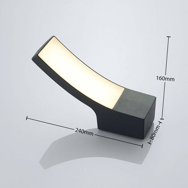 Lindby LED Wandleuchte außen Ilvita (spritzwassergeschützt (Modern) in Schwarz aus Aluminium (1 flammig, ) - Außenwandleuchten Wandlampe Led Außenlampe Outdoor für Außenwand/Hauswand