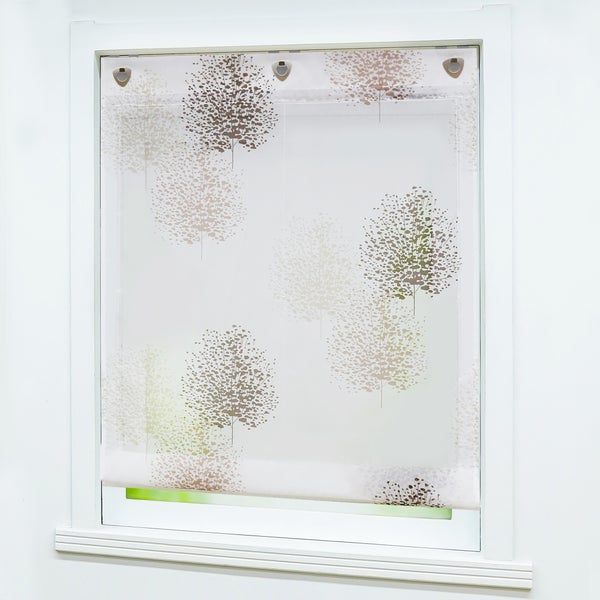 Fensterrollladen mit Baumdesign im geschlossenen Zustand