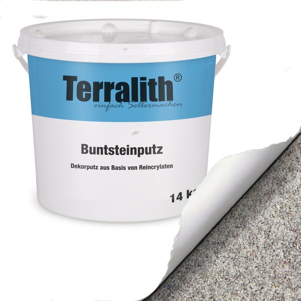 Terralith Buntsteinputz Dekorputz auf Basis von Reincrylaten im Eimer