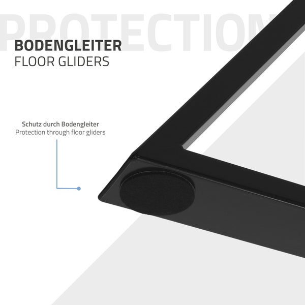 ML-Design 2 Stück Tischbeine 69xH72cm, Tischkufen X-Form, aus Stahl pulverbeschichtet, Schwarz, Industriedesign, Kufengestell für Esstisch/Schreibtisch, Tischgestell, Metall Möbelfüße für DIY-Projekte