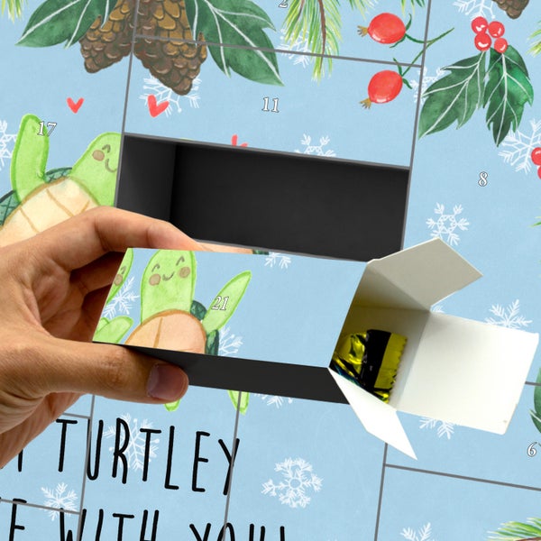 Mr. & Mrs. Panda Befüllbarer Adventskalender Schildkröten Paar - Blau Pastell