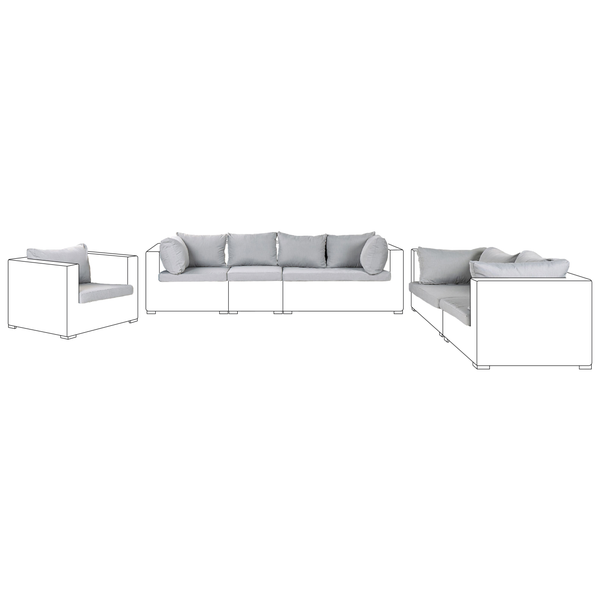 Gartenlounge-Set mit Sesseln und Sofa