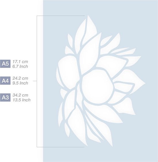 QBIX Lotus Schablone - A3 Größe - Kunststoff - Schablone