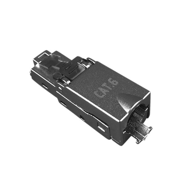 CAT.6 Keystone-Modul, geschirmt, RJ45-Anschluss für Netzwerkkabel.