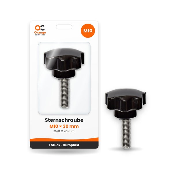Sternschraube M10 x 30 mm mit 40 mm Duroplast Griff, 1 Stück
