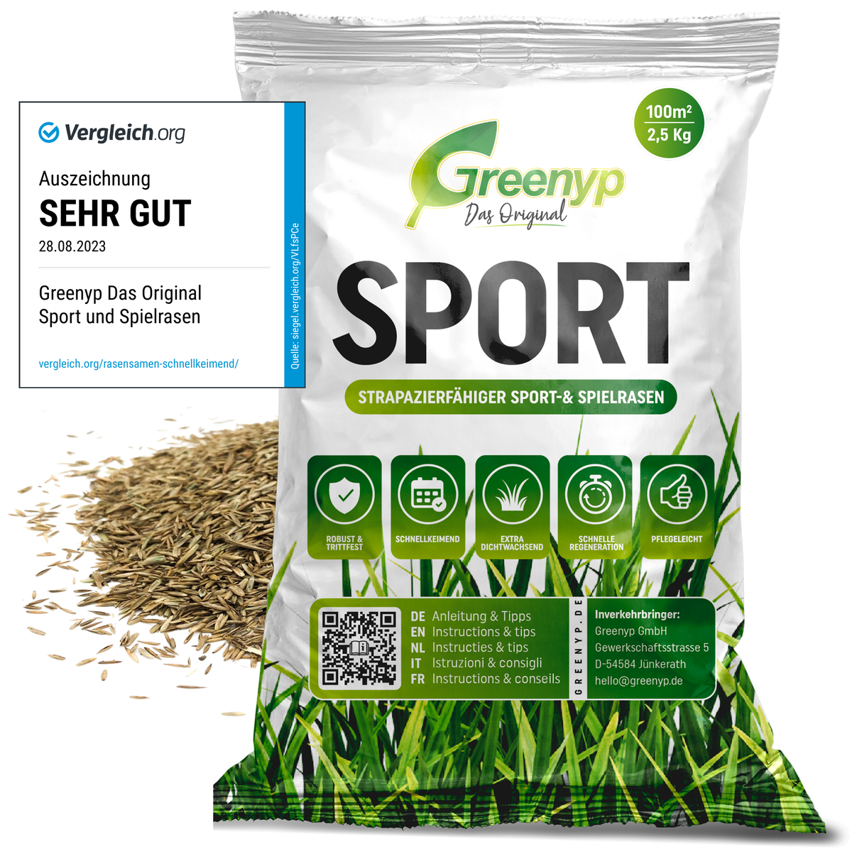 30 Kg Sport Rasensamen Sport-und Spielrasen Sportrasen Grassamen Rasen 30 Kg Sport Rasensamen Sport-und Spielrasen Sportrasen Grassamen Rasen
