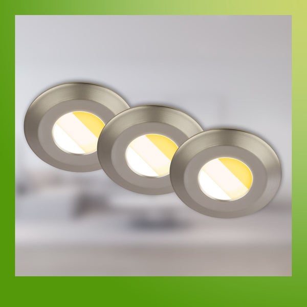 3er Set LED Bad Einbaustrahler LED Einbauleuchten Bad Spots CTS dimmbar Ra90