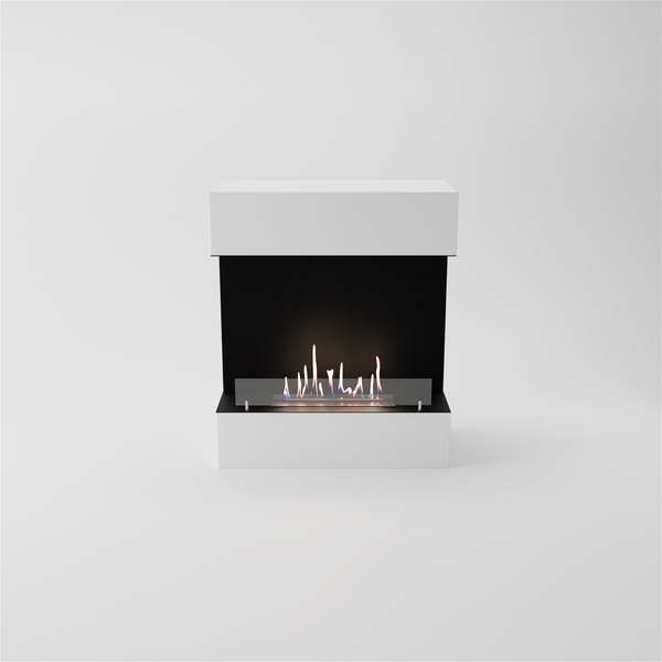 GLOW FIRE Ethanol Kamin 'Kongsberg' | Ethanolofen in weiß mit 3 Std. Brenndauer und 2 KW Heizleistung | BxHxT: 83,8x100x41,3 cm