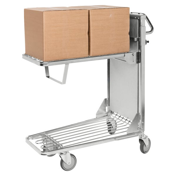 Kongamek Einkaufswagen mit 2 verstellbaren Böden 965x520x1100mm Gummi 300kg Tragkraft ohne Bremse
