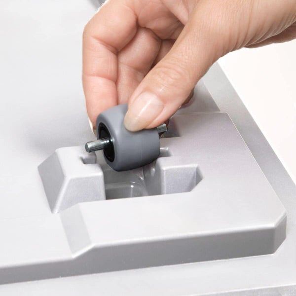 Ondis24 Pflanzkübel Beton 80 Caro Rollen 100% recycled weiß, Blumentopf, Pflanzgekäß