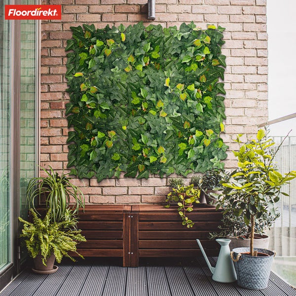 FLOORDIREKT Pflanzenwand - Ivy - Kunstpflanzenwand zur Dekoration - 33 x 33 cm