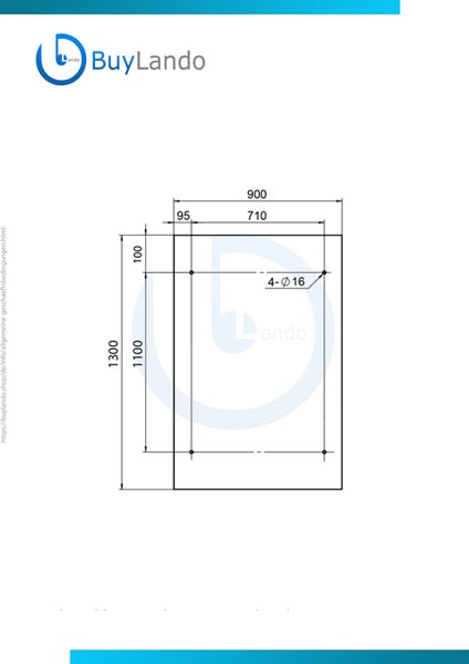 Glaswerk Westfalen - (L) 130x90 cm Klarglas Glasvordach inkl. Halter