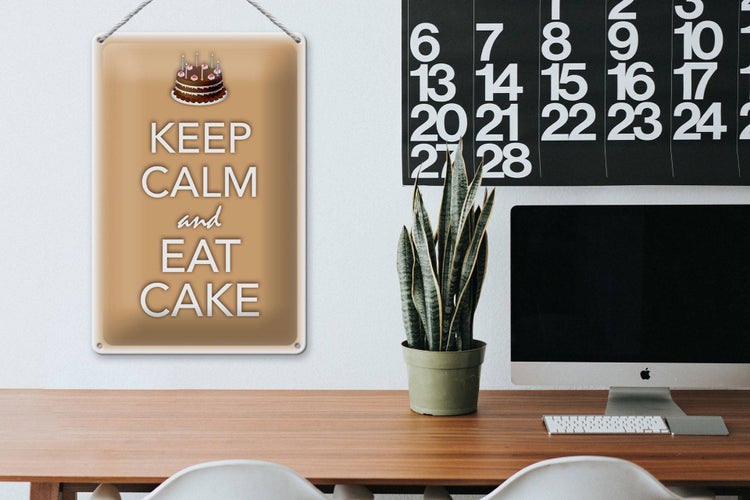 Blechschild Spruch 20x30cm Keep Calm and eat cake
