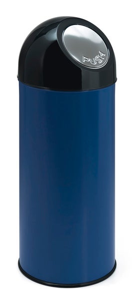 PROREGAL Klassischer Abfallbehälter Mit Pushdeckel 55 Liter HxBxT 84 x 31 x 31 cm Metall Blau