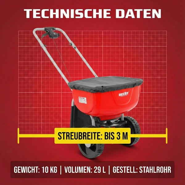 Hecht Streuwagen mit technischen Daten