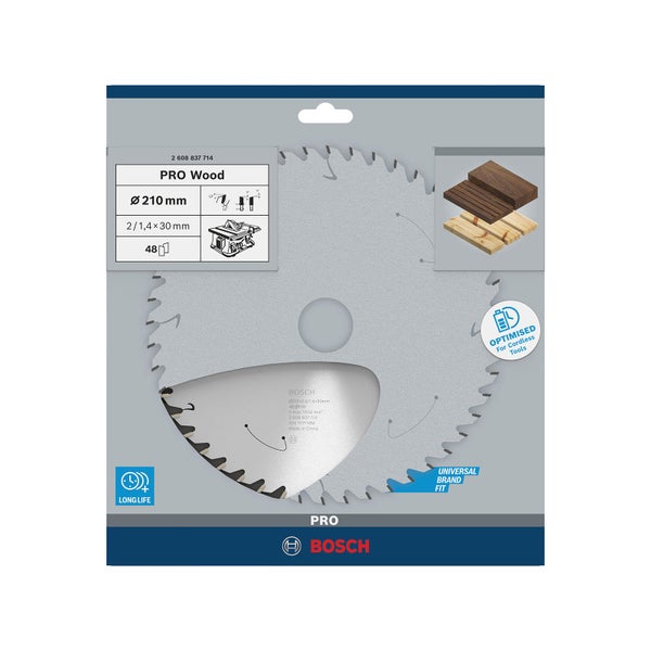 Bosch Pro Wood Kreissägeblatt, 210 Millimeter Durchmesser