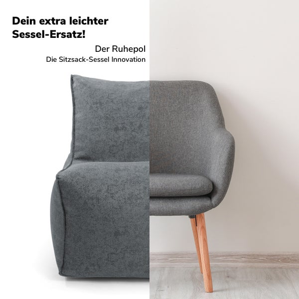 mokebo Outdoor Sitzsack-Sessel für Balkon und Garten 'Der Ruhepol', Outdoor Bean Bag mit EPS-Perlen Füllung in Grümokebo n