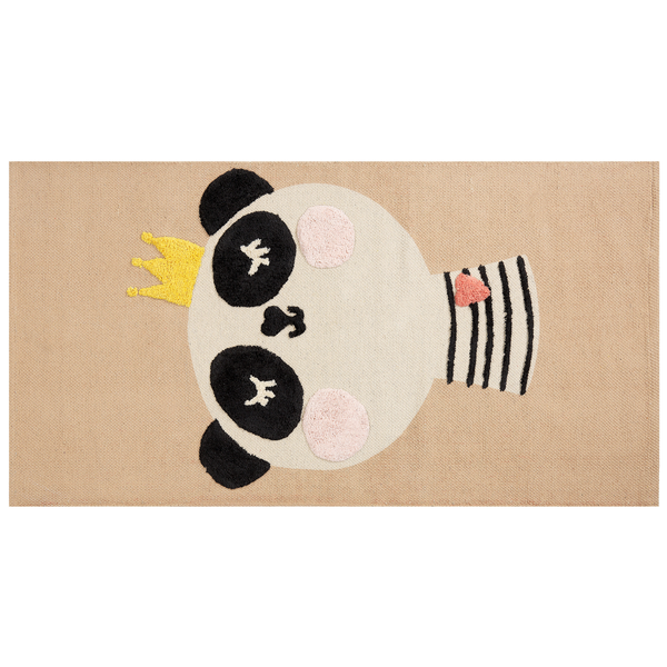 Kinderteppich BUNAN Beige 80 x 150 cm Baumwolle