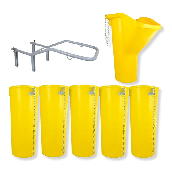 Bauschutt-Rutschsystem Sirl XXL 7-teilig – Profi-Schuttrutsche mit Einfülltrichter & Stahlhalterung, 6,38 m