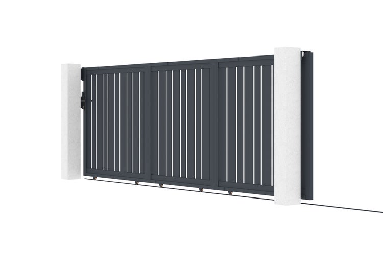 Schiebetor 5m VEYMONT H.160 graues Aluminium