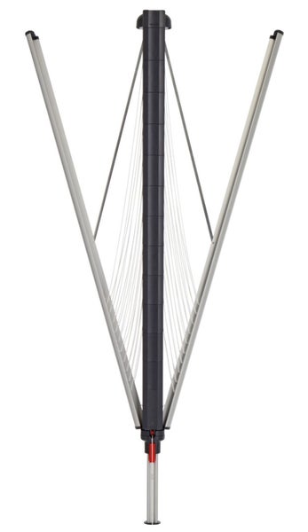 BERLINLODGE Wäschespinne Vento 4 Tragarmen 8 Leinenreihen Aluminium Anthrazit Hx⌀ 205x290cm Geschlossene Rundform Kleiderbügelhalter Wäscheständer