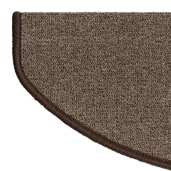 FLOORDIREKT Stufenmatte London - mit Umkettelung - Hellbraun - Halbrund - 23,5 x 65 cm