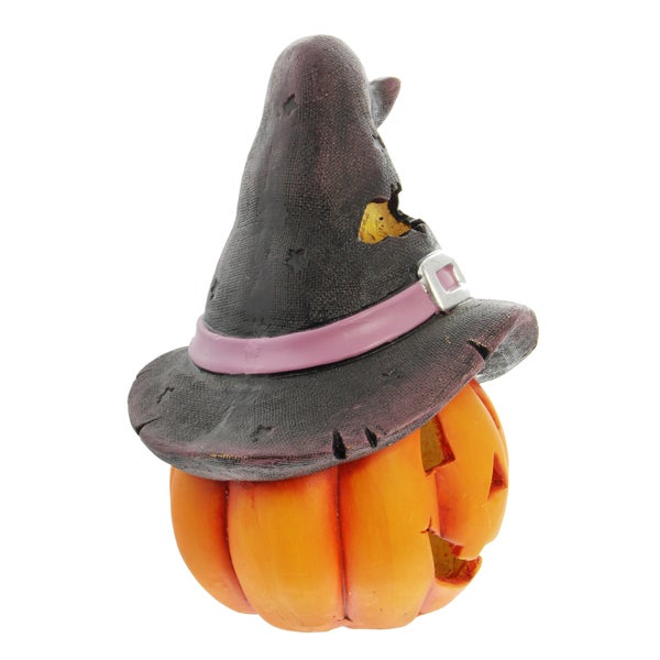 Halloween Dekoration Kürbis mit Hexenhut