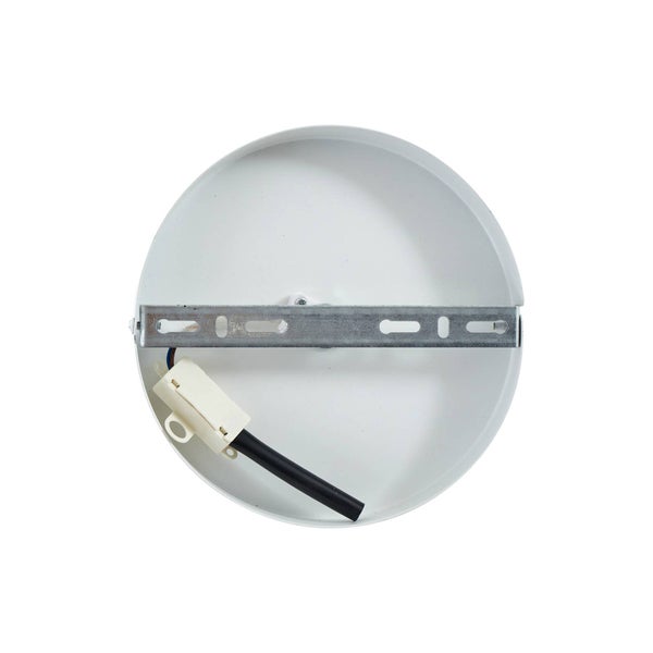 Deckenbaldachin aus Metall mit Metallhalterung und Anschlussklemme für die Deckenmontage.