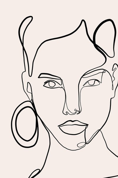 Illustration einer Frau im Strichzeichnungsstil