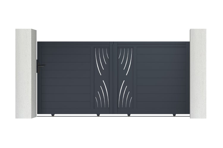 Schiebetor aus Aluminium 3,5 m VELETA 350C140 Grau